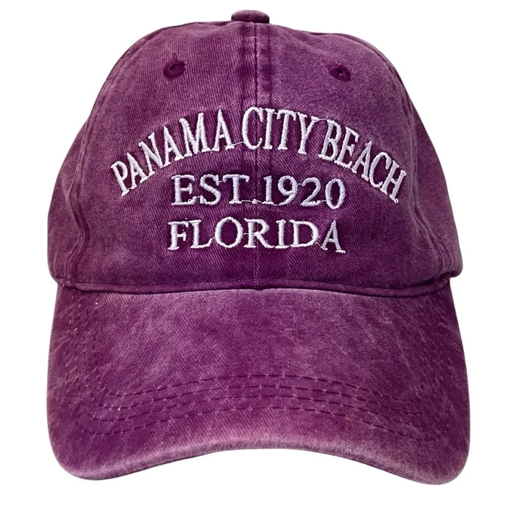 Panama City Purple Adjustable Beach Cap